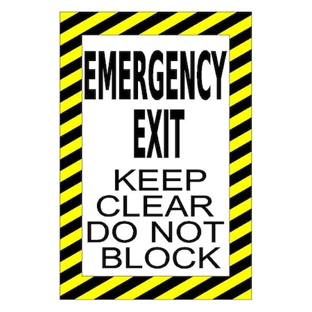 Pristine Products Keep Clear Emergency Exit Floor Sign. x 3. stKCEE2436